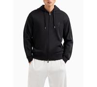 Armani Exchange Sudadera de hombre con cremallera y logotape. Negro L