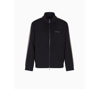 Armani Exchange Sudadera de Manga Larga para Hombre con Logotipo Lettering Zip Closure, Azul, XXL, Azul Oscuro, XXL