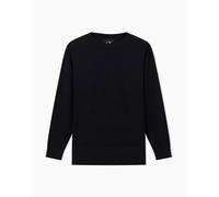 Armani Exchange Sudadera de Manga Larga para Mujer, con Logotipo Bordado, Color Negro, XL, Negro, XL