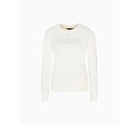 Armani Exchange Sudadera de Manga Larga para Mujer, Cuello Redondo, con Logotipo Frontal, ISO, XS