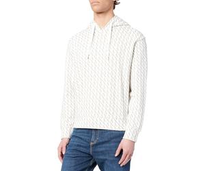 Armani Exchange Sudadera para Hombre, Esencial, Todo el Logotipo, Blanco, XL, Off White/Ash Allover, XL