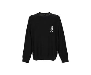 Armani Exchange Sudadera para Hombre The Grid, sostenible, con Logotipo de Jacquard, Negro, S