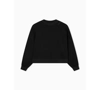 Armani Exchange Sudadera para Mujer con Logotipo de Manga Larga, Ajuste Relajado, Color Negro, S, Negro, S