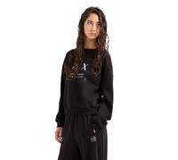 Armani Exchange Sudadera para Mujer sostenible, edición Negra, Cuello Redondo, Negro, M