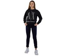 Armani Exchange Sudadera para Mujer Studded Icon, Negro, L
