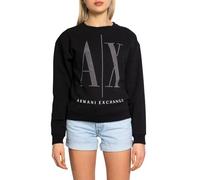 Armani Exchange Sudadera para Mujer Studded Icon, Negro, M