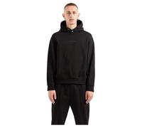 Armani Exchange Small Front and Back Cotton French Terry Hooded Sweatshirt Sudadera con Capucha, Negro, XXL para Hombre