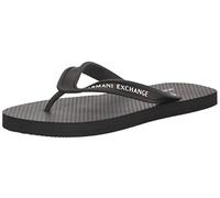 Armani Exchange Suela de Goma Impresa, Logotipo Lateral, Chanclas Hombre, Negro, 46 EU