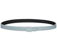 Armani Exchange Sustainable, Reversible, Logo Buckle Plate Belt, Dark Reflection/Black, 80 Mujeres