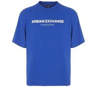 Armani Exchange Sustainable, Short Sleeves, Printed Logo, Cross Gender Polo Sweater, Azul, M Hombres
