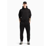 Armani Exchange The Grid, Sustainable, Printed Logo Lettering, Pantalones de chándal de los Hombres, Black,