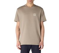 Armani Exchange Utility Edge, Sustainable, Eco-Leather Logo Patch Camiseta, Cashew Roasted, L Hombres