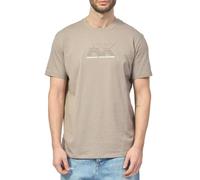 Armani Exchange Utility Edge, Sustainable, Embossed and HD Logo Camiseta, Cashew Roasted, XL Hombres
