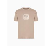 Armani Exchange Utility Edge,Sustainable, Sqaure Logo Camiseta, Cashew Roasted, XL Hombres