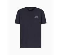 Armani Exchange Utility Edge, Sustainbale, Embroidered Logo Camiseta, Azul Oscuro, XS Hombres