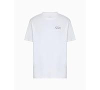 Armani Exchange Utility Edge, Sustainbale, Embroidered Logo Camiseta, Blanco Crudo, L Hombres