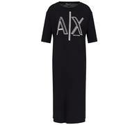 Armani Exchange Sustainable, Big Logo Print, Round Neck Vestido Informal, Negro, S Mujeres