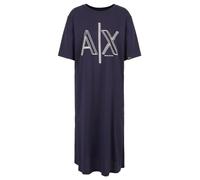 Armani Exchange Vestido Informal para Mujer sostenible, Estampado con Logotipo Grande, Cuello Redondo, Morado, S