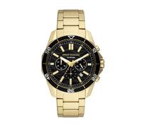 Armani Exchange Reloj tono oro para hombre, movimiento cronógrafo cuarzo y caja 44mm con correa acero inoxidable, Tono dorado y negro