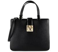 Armani Exchange Amy, Sustainable, Gold Logo Plate, Bolso Tote M Mujeres, Negro, Talla única