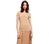 Armani Exchange Women's Arte Sella, Logotipo Bordado e Impreso, Corte Ajustado, marrón, XXL, Incense, XXL