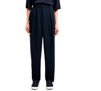 Armani Exchange Women's Blue Edition, sustainable, central pleats, logo patch, pants, blue, 12, azul, 50