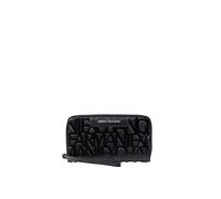 Armani Exchange Cartera de viaje para mujer Essential Liz Pebble Logo en relieve Negro Talla única
