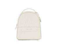 Armani Exchange Women's Liz, Essential, logotipo en relieve, mochila con cremallera plateada, color blanco