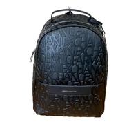 Armani Exchange Women's Liz, Pebble all over Logo, Silver Zip Backpack Black One Size