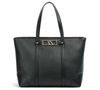 Armani Exchange Women's Polly Gold Logo Plate, Shoulder Strap Shopping Bag, Black