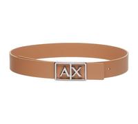 Armani Exchange Women's Simple look, monocolor, logo buckle Plate Belt, CAMEL ROSE, 70, Camel Rose, 55