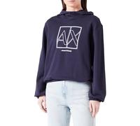 Armani Exchange Women's Sustainable Diagonal French Terry Sudadera con Capucha, Azul, L, Morado, L