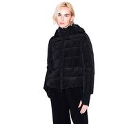 Armani Exchange Women's Sustainable, Thumbhole Sleeve, Embroidered Logo, Adjustable Hood Down Coat, Black, M, Negro, M