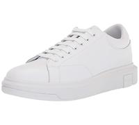 Armani Exchange Zapatillas básicas para Hombre, Logotipo extendido en la Espalda, Color Blanco óptico, Op White, 42 EU