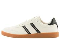 Armani Exchange Zapatillas Berlín para Hombre, con Logotipo de Rayas Dobles, Off White Black, 42 EU