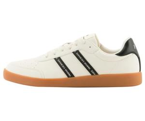 Armani Exchange Zapatillas Berlín para Hombre, con Logotipo de Rayas Dobles, Off White Black, 44 EU