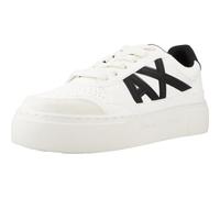 Armani Exchange Zapatillas Cortas para Mujer, Color Contrast, Suela Gruesa, Off White Black, 36
