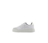 Armani Exchange Zapatillas Cortas para Mujer, Corte bajo, Suela de Plataforma, Contraste de Color, Op White Pale, 38 EU
