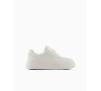 Armani Exchange Kurt, Low Cut, Platform Sole, Zapatillas Mujer, Blanco Crudo, 38.5 EU