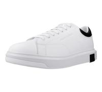 Armani Exchange Actionleather,sidelogo,Laceup, Zapatillas Hombre, Op White Black, 42.5 EU