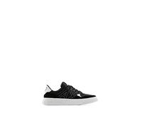 Armani Exchange Zapatillas Deportivas para Hombre, Detalle de Gamuza, Parche Frontal con Logotipo, Color Negro, Negro, 42 EU