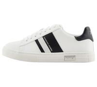 Armani Exchange Zapatillas Deportivas para Mujer Cup Sole Mina, Back Tab with and Metal Logo Detail On Side Sneaker, Off White Black, 39.5 EU
