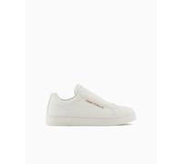Armani Exchange Zapatillas Deportivas para Mujer London, con Logotipo Dorado metálico, Blanco Crudo, 36 EU