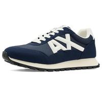 Armani Exchange Zapatillas Esenciales para Hombre, Drop, Detalles de Malla, Azul Marino + Off, Talla 39 EU