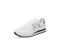 Armani Exchange Mujer Rio Retro Running Sneaker, Blanco Plata White Silver, 40 EU