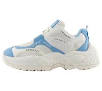 Armani Exchange Zapatillas Vedder para Mujer, Microsuede Clean Essential Look, Off White Blue, 39 EU