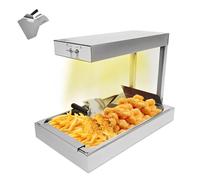 Armanyya Puente térmico calentador de alimentos 56 x 33 x 46,5 cm, calentador eléctrico de patatas fritas con pala, potencia de 750 W, temperatura máxima de 80 °C, acero inoxidable, manejo con un solo