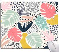 Armanza Alfombrilla de ratón, alfombrilla de ratón de plantas tropicales de palmera colorida, cuadrada, impermeable, bonita alfombrilla de mouse con base de goma antideslizante, alfombrilla de mouse
