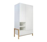 Armario 2 puertas 1 cajón kocot kids victor - blanco y roble