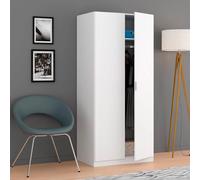 Habitdesign, Armario Ropero 2 Puertas, Armario Habitación, Dormitorio, Modelo Low Cost, Acabado en Color Blanco Mate, Medidas: 81 cm (Ancho) x 180 cm (Alto) x 52 cm (Fondo)